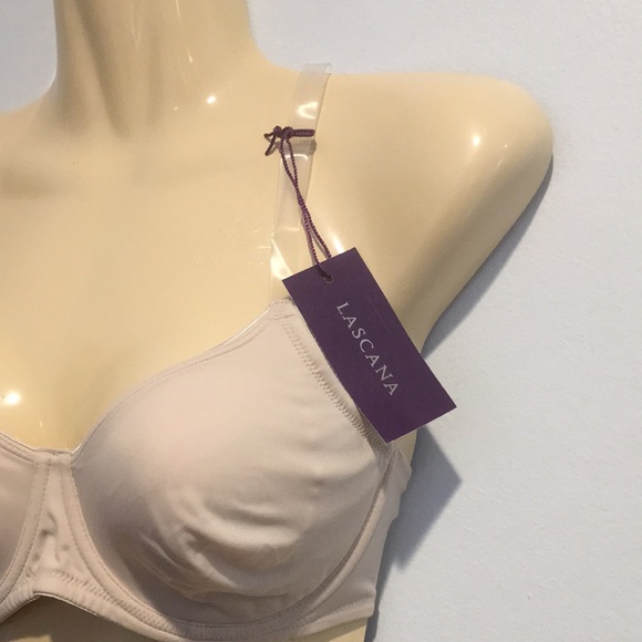 New! Lascana Nude Clear Invisible Straps T-Shirt Bra size 34B - Picture 3 of 6